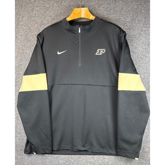 Nike Other - Nike Purdue Boilermakers Dri-Fit 3/4 Zip Pullover Men XXL Black On field Jacket
